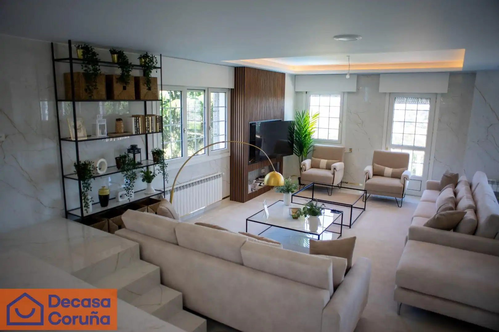 Living room of Houses for sale in A Coruña Capital   with Heating, Private garden and Terrace