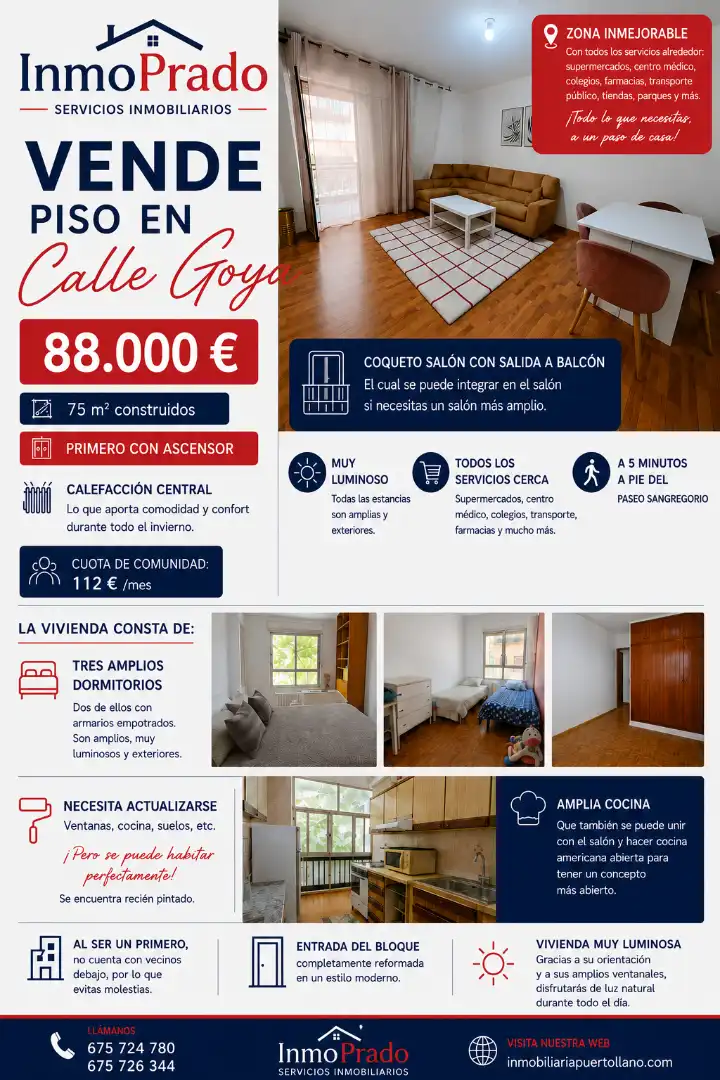 Bedroom of Flat for sale in Puertollano  with Heating, Furnished and Balcony