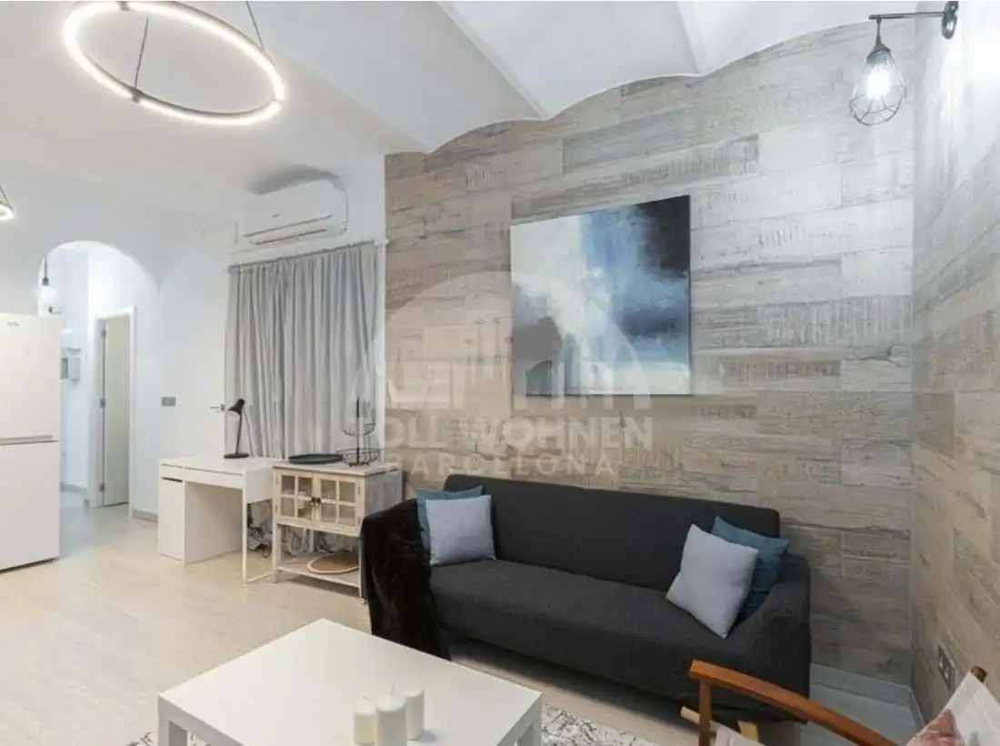 Sala de estar de Piso en venta en Barcelona con Terraza, Amueblado y Balcón