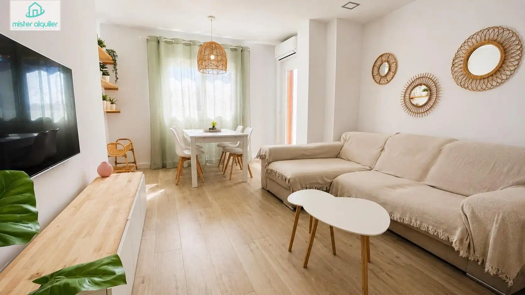 Wohnzimmer von Wohnungen zur Miete in El Campello mit Klimaanlage, Heizung und Terrasse