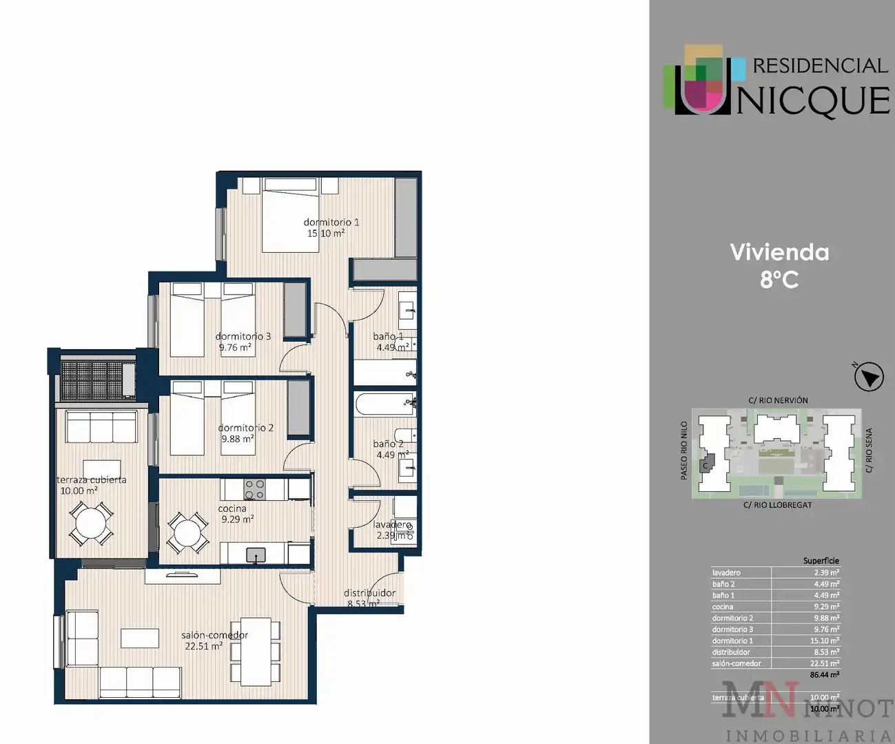 Piso en venta en Castellón de la Plana / Castelló de la Plana con Aire acondicionado, Calefacción y Terraza