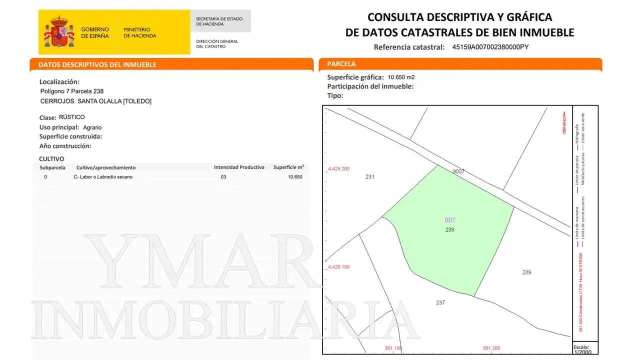 Rural land for sale in Santa Olalla