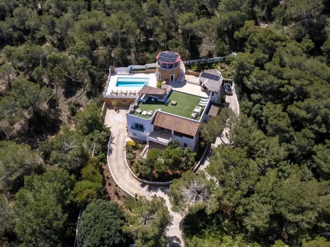 Exterior view of Houses for sale in Sant Josep de sa Talaia  with Air Conditioner, Heating and Private garden