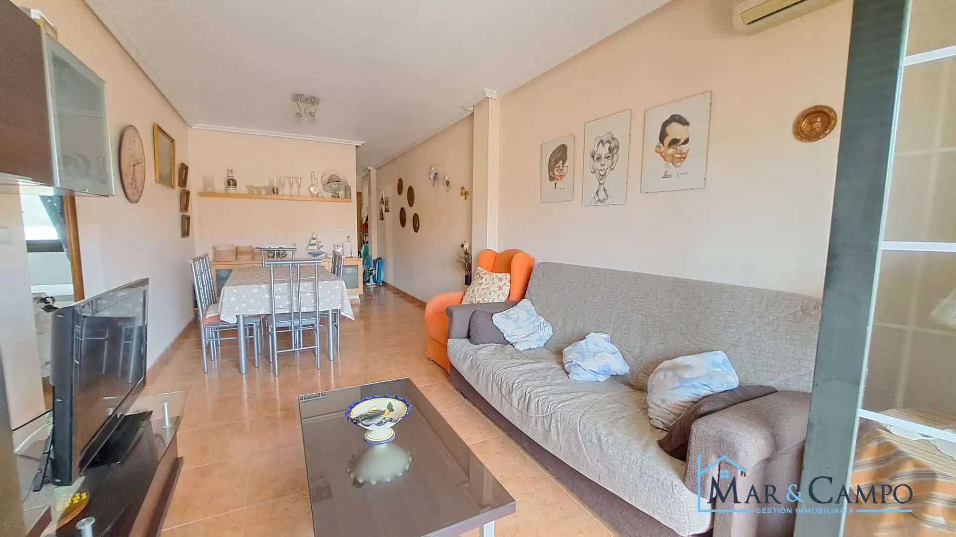 Living room of Flat for sale in Los Alcázares  with Terrace, Furnished and Balcony