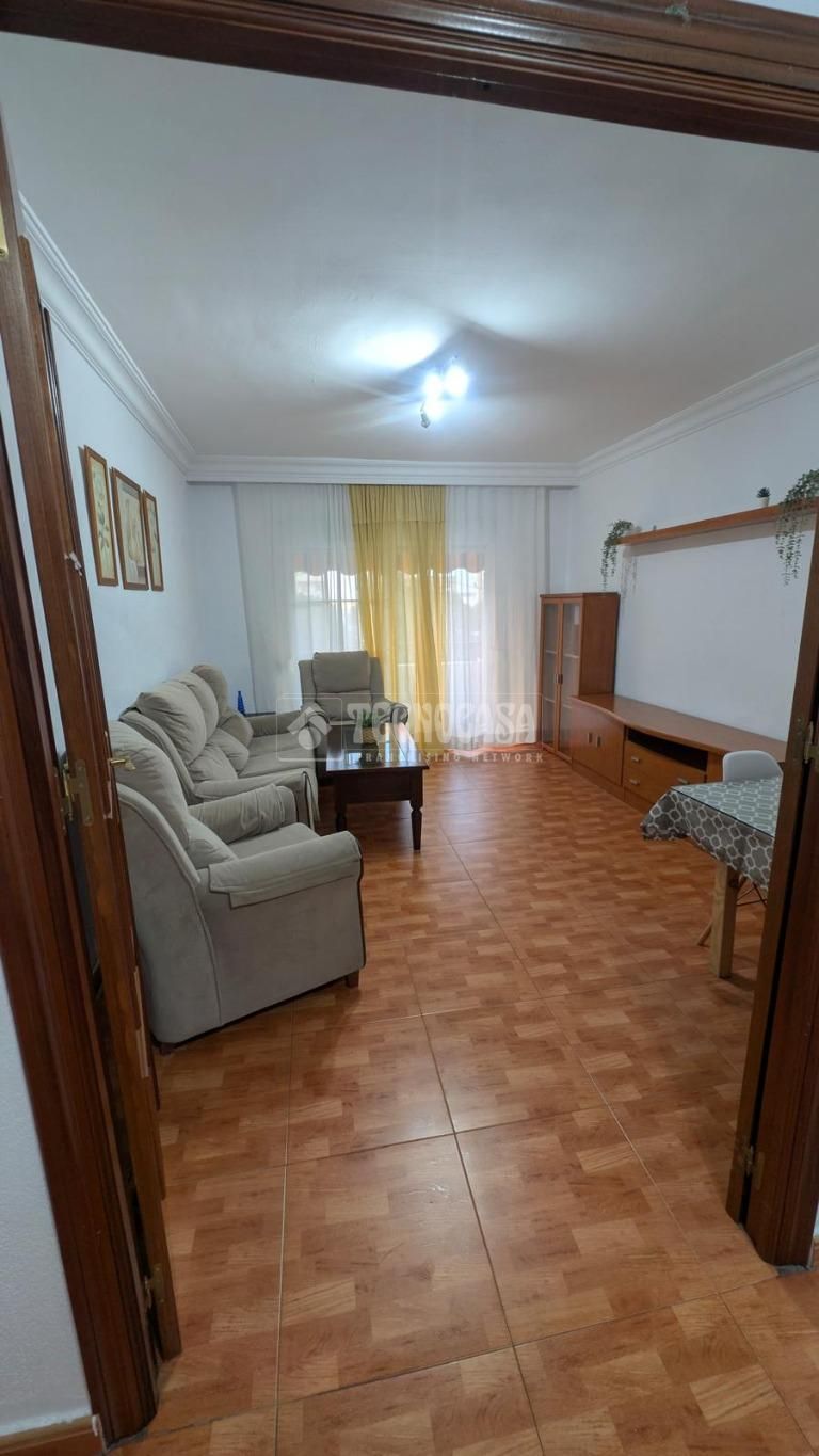 Living room of Flat for sale in  Huelva Capital  with Terrace, Furnished and Balcony