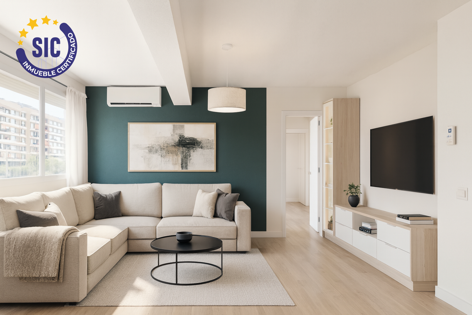 Living room of Flat for sale in  Valencia Capital  with Parquet flooring and Terrace