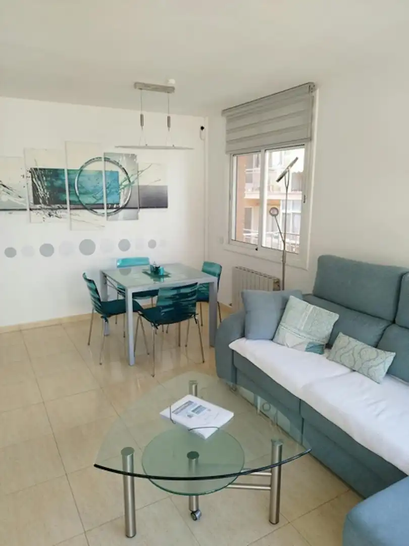 Living room of Flat for rent in Badalona  with Air Conditioner, Heating and Furnished
