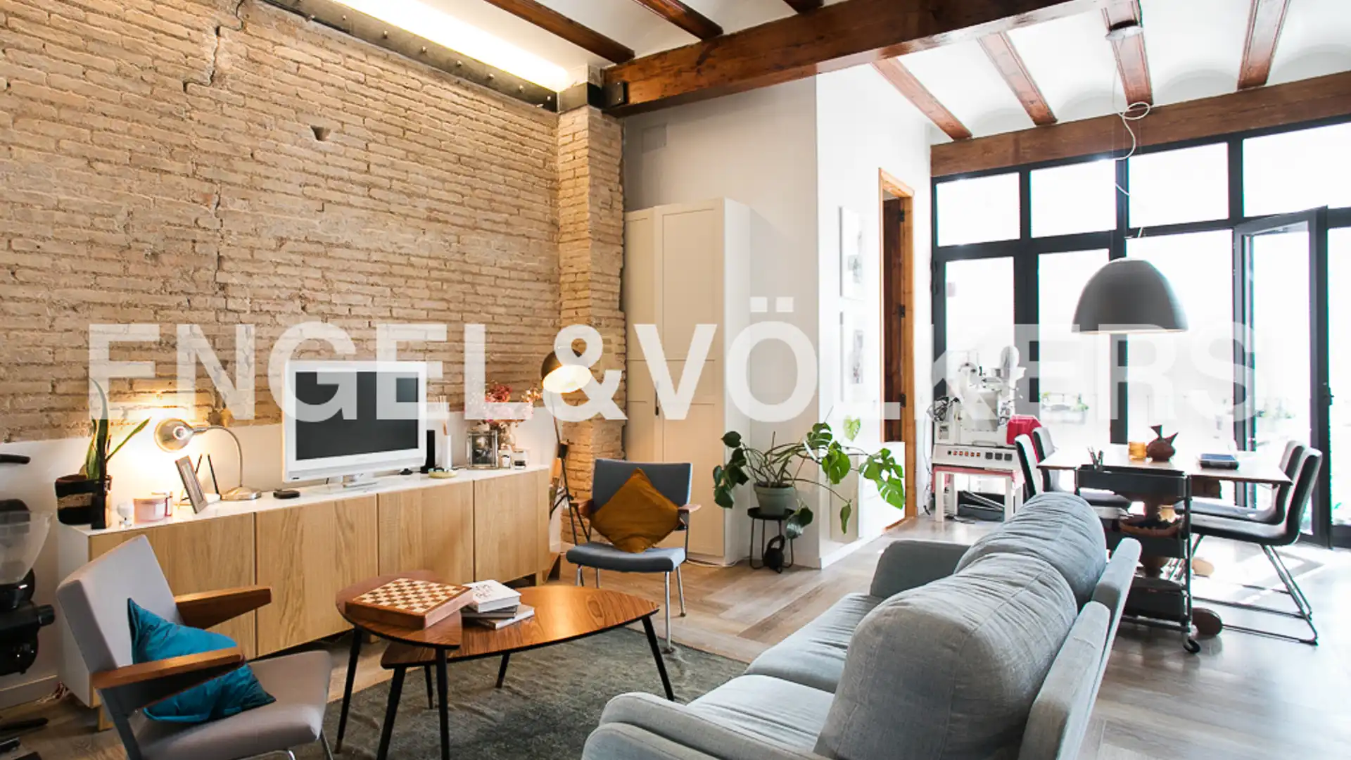 Sala de estar de Piso de alquiler en  Valencia Capital con Aire acondicionado, Calefacción y Parquet