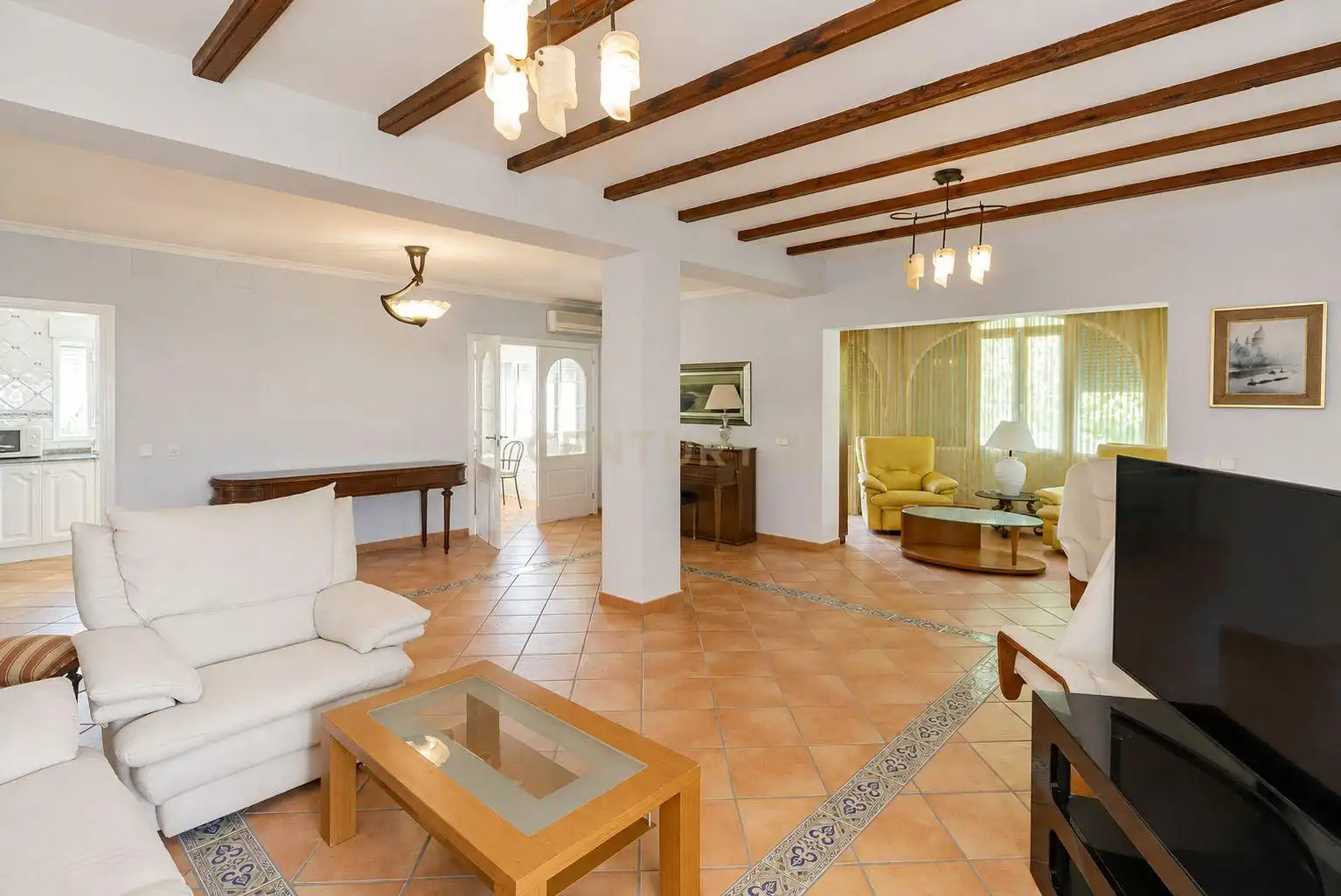 Living room of Houses for sale in Dénia  with Air Conditioner, Private garden and Storage room