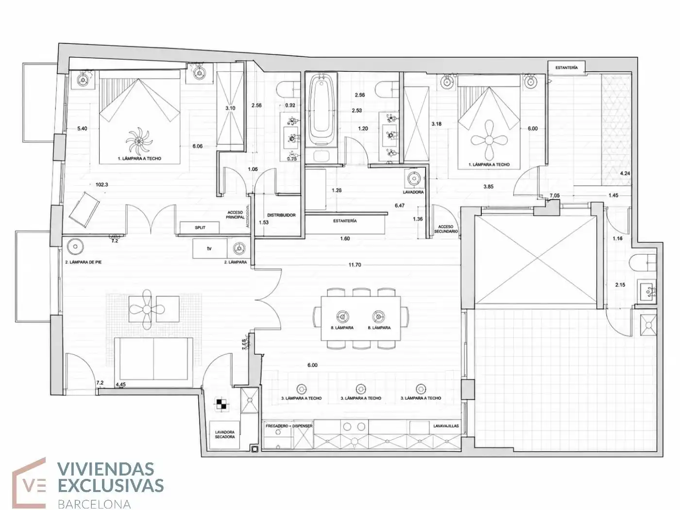 Wohnung zum Verkauf in Barcelona mit Klimaanlage, Heizung und Privatgarten