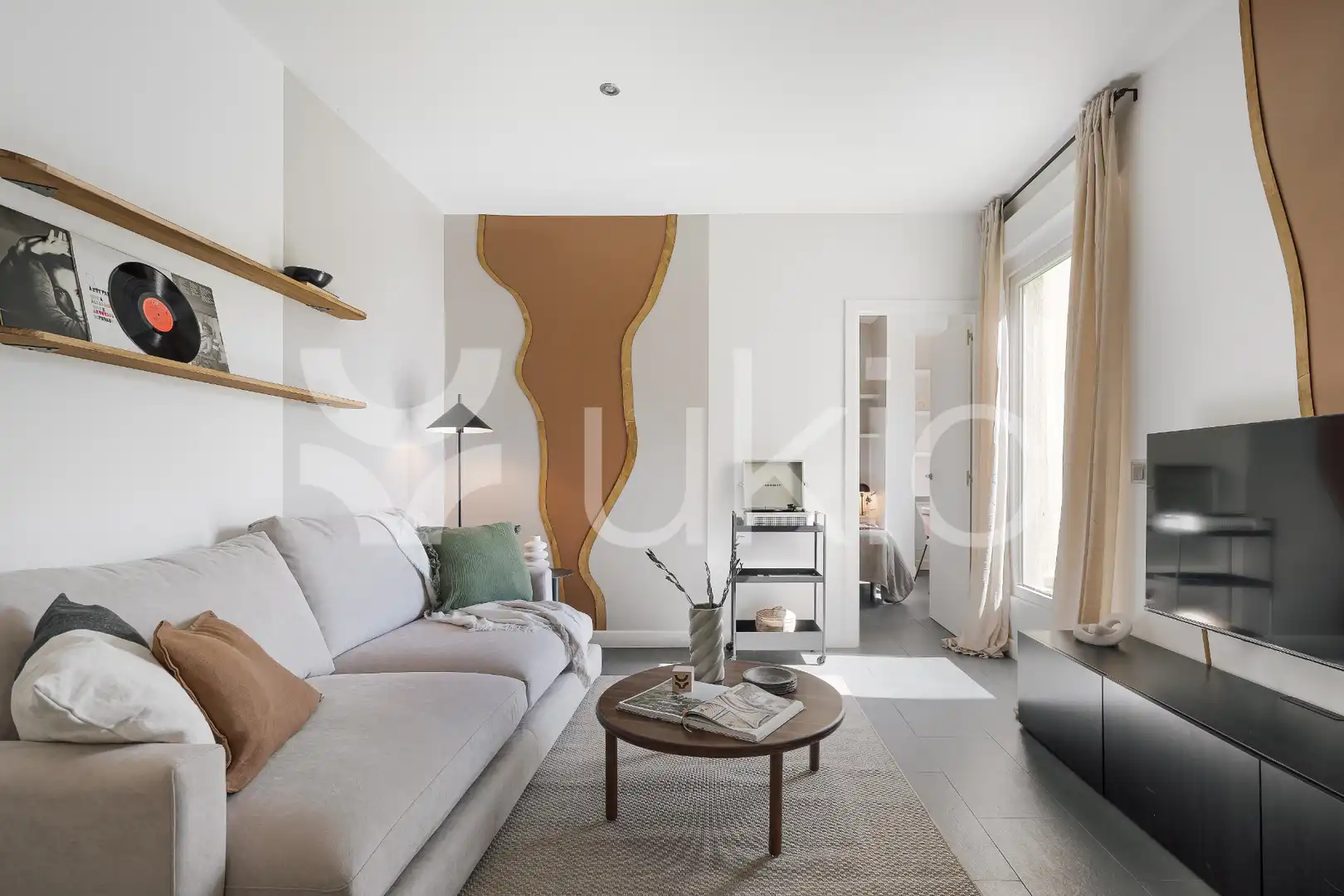 Sala de estar de Apartamento de alquiler en Madrid con Aire acondicionado, Calefacción y Terraza