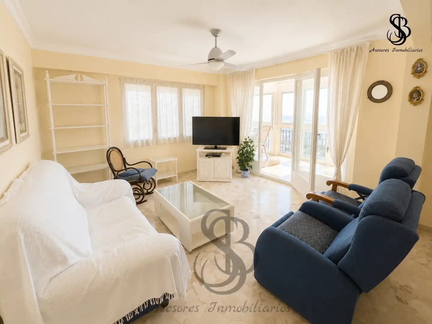Wohnzimmer von Wohnungen zum Verkauf in Alicante / Alacant mit Klimaanlage, Heizung und Terrasse