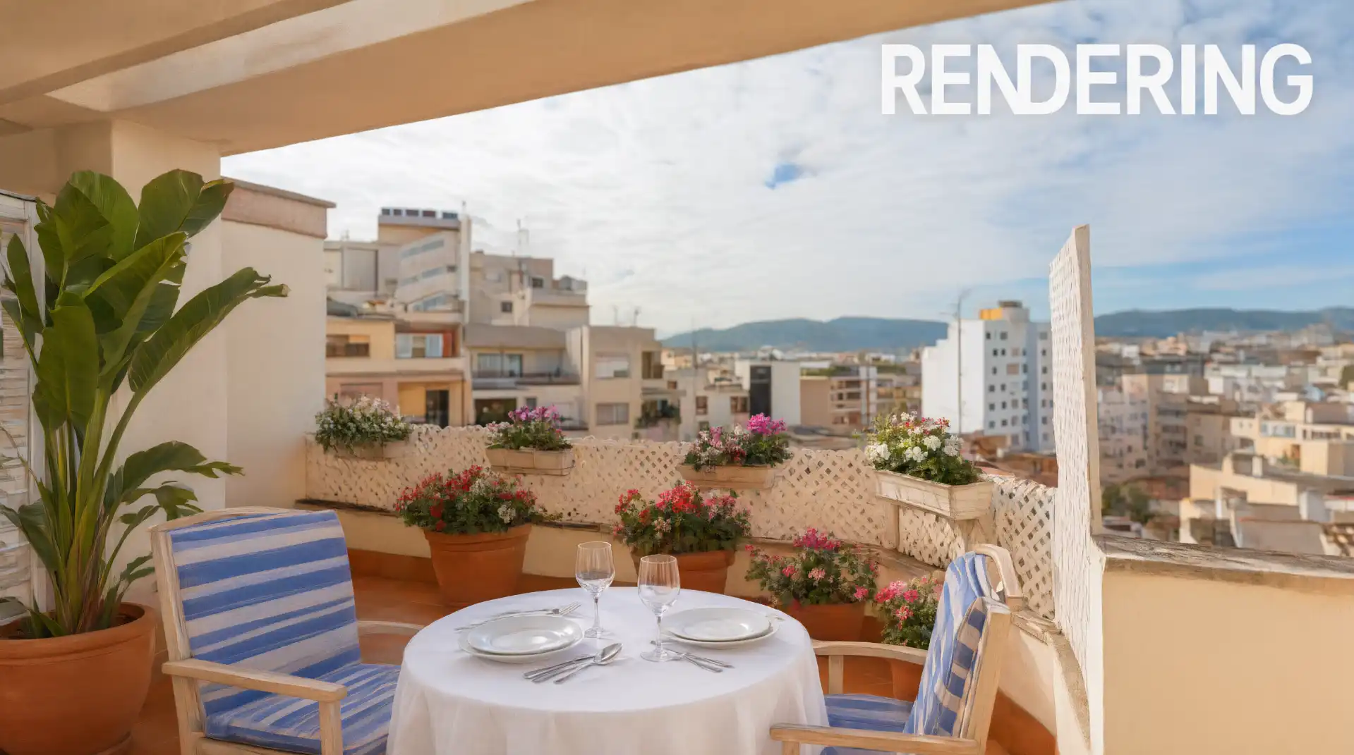 Terrasse von Dachboden zum Verkauf in  Palma de Mallorca mit Klimaanlage, Heizung und Terrasse