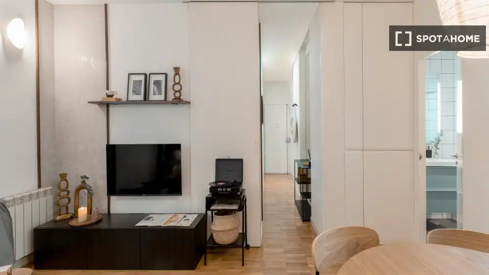 Living room of Flat for rent in Madrid  with Air Conditioner, Heating and Furnished