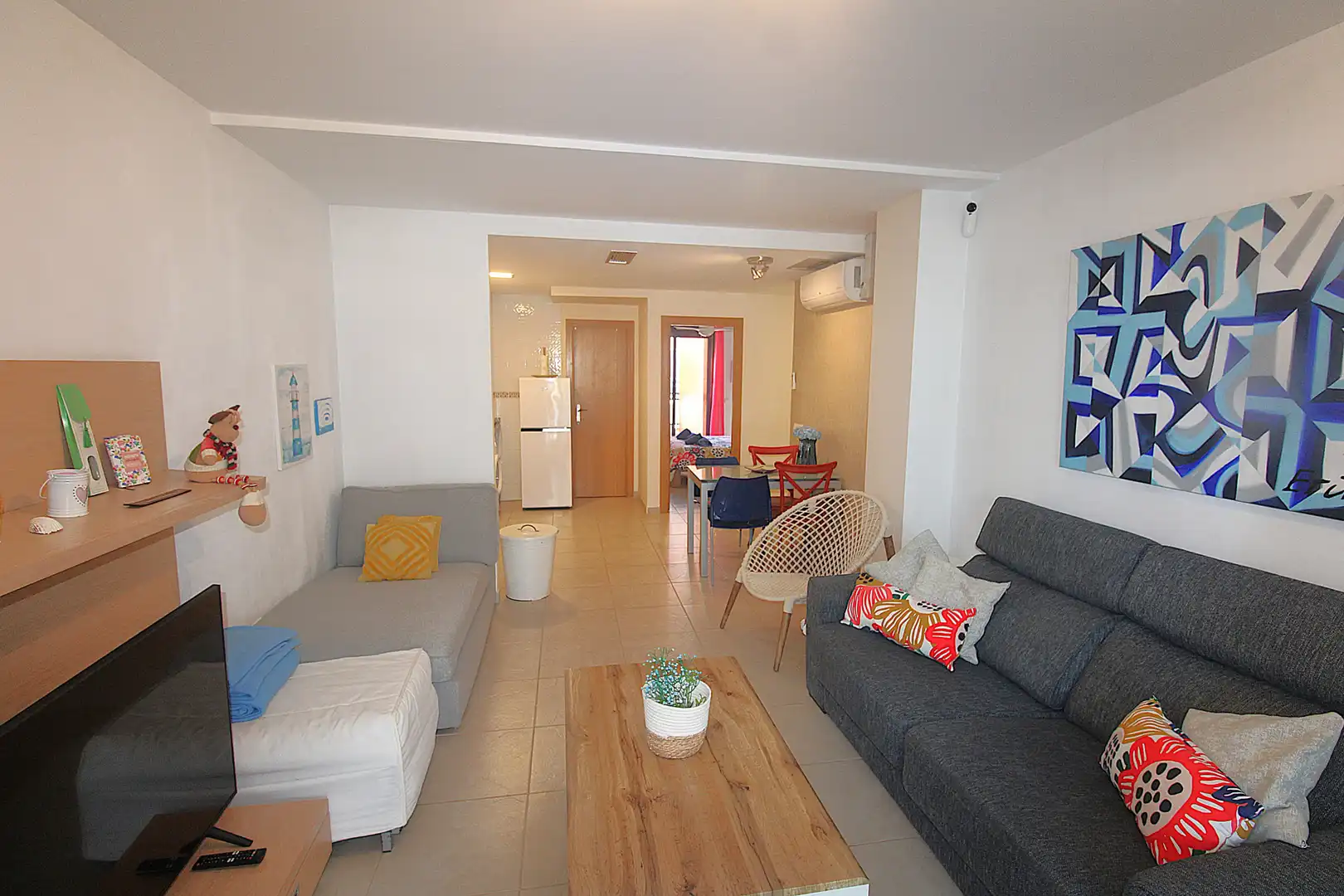Sala de estar de Apartamento en venta en Dénia con Aire acondicionado, Terraza y Amueblado