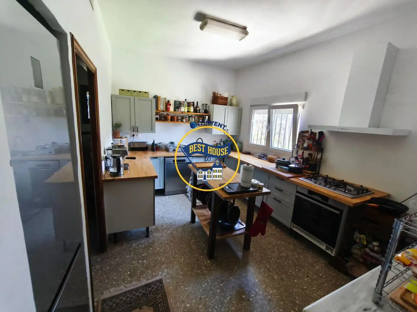 Cocina de Finca rústica en venta en Alfafara con Aire acondicionado, Jardín privado y Terraza