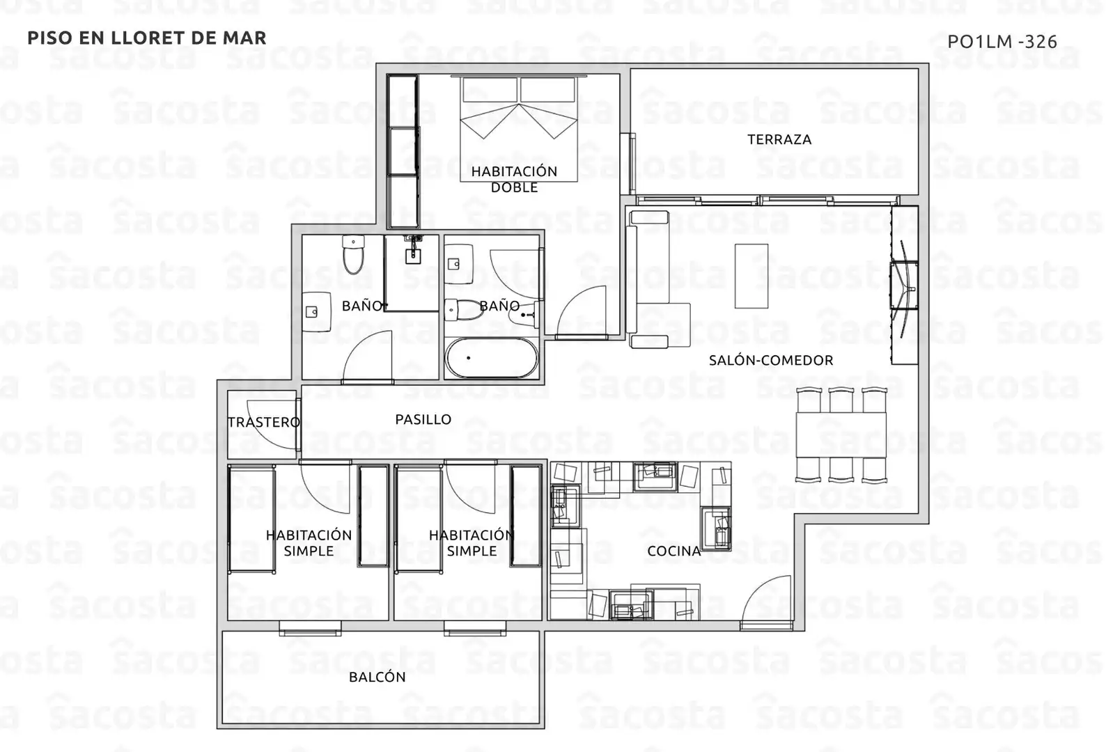 Flat for sale in Lloret de Mar  with Air Conditioner, Heating and Private garden