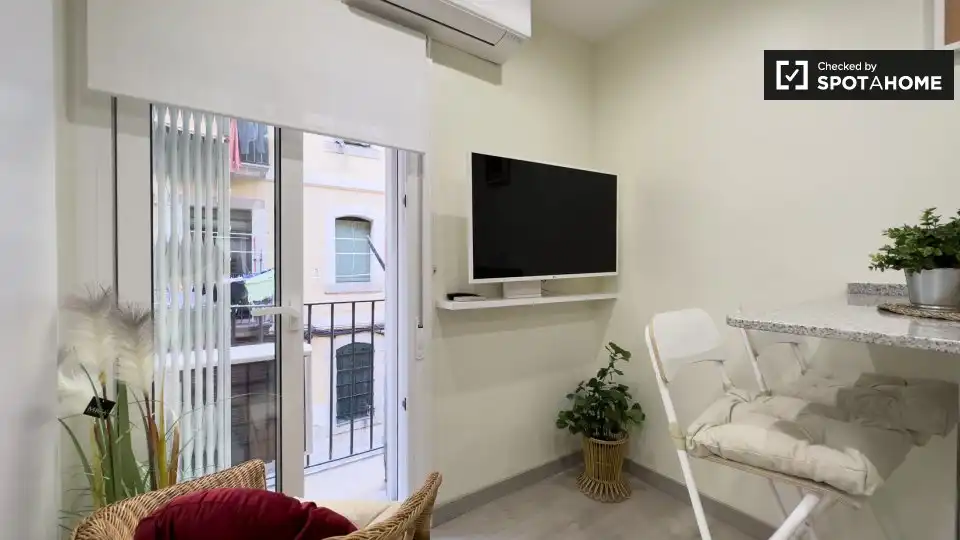 Sala de estar de Piso de alquiler en Barcelona con Aire acondicionado, Calefacción y Amueblado