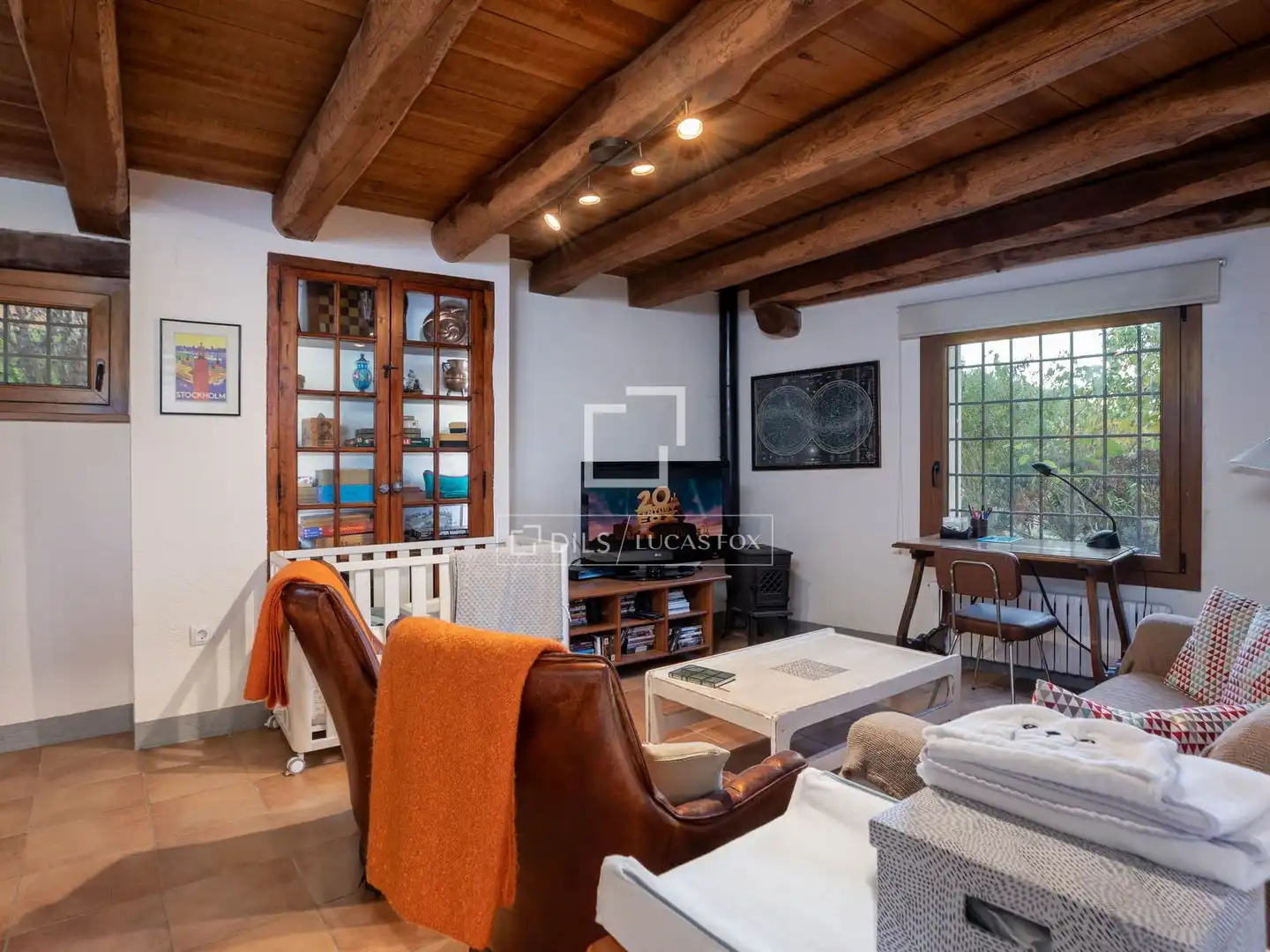 Sala de estar de Finca rústica en venta en Arbúcies con Aire acondicionado, Calefacción y Jardín privado