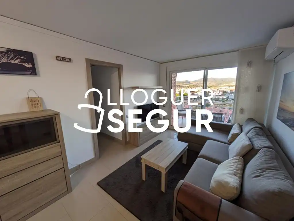 Wohnzimmer von Wohnung zur Miete in Montgat mit Klimaanlage, Heizung und Terrasse