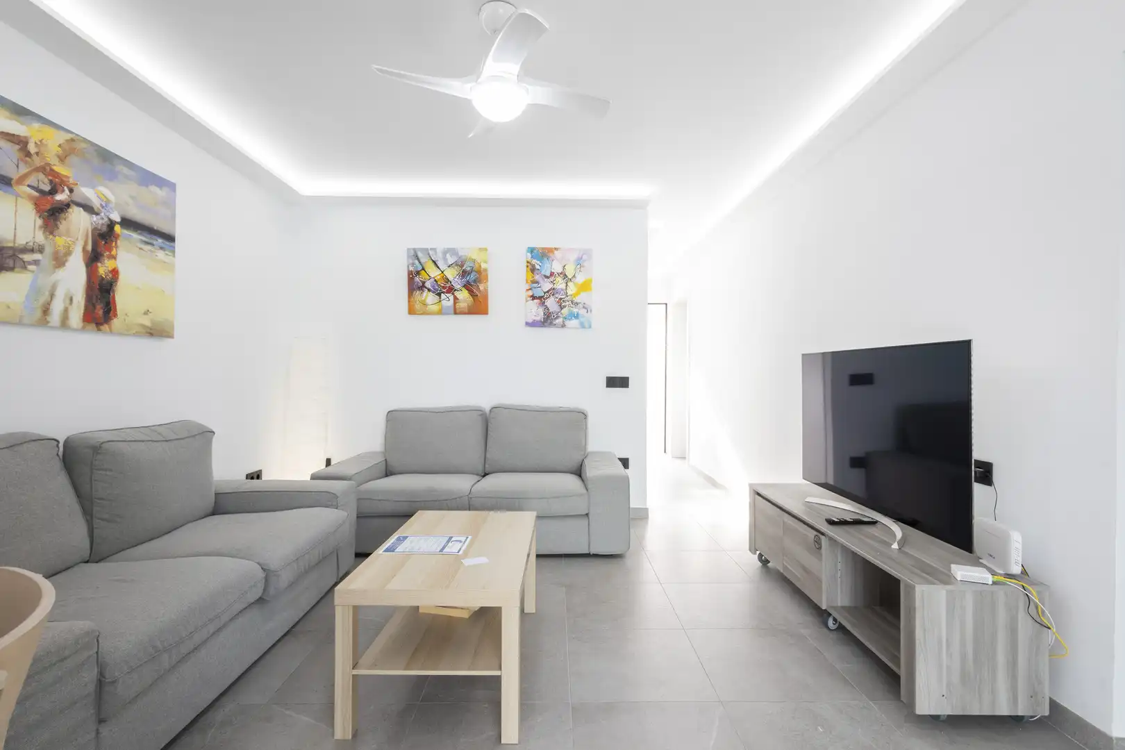Wohnzimmer von Haus oder Chalet zum Verkauf in Adeje mit Klimaanlage, Privatgarten und Terrasse