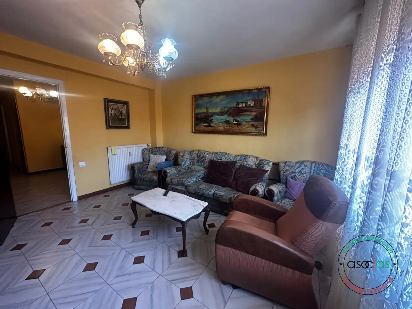 Sala d'estar de Pis en venda en Gijón  amb Calefacció i Parquet
