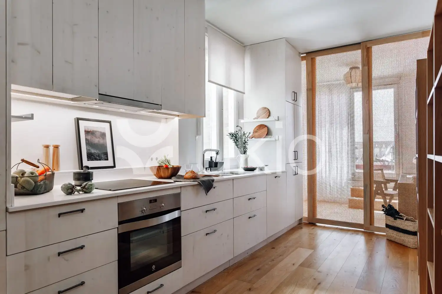 Cocina de Apartamento de alquiler en Barcelona con Aire acondicionado, Calefacción y Terraza
