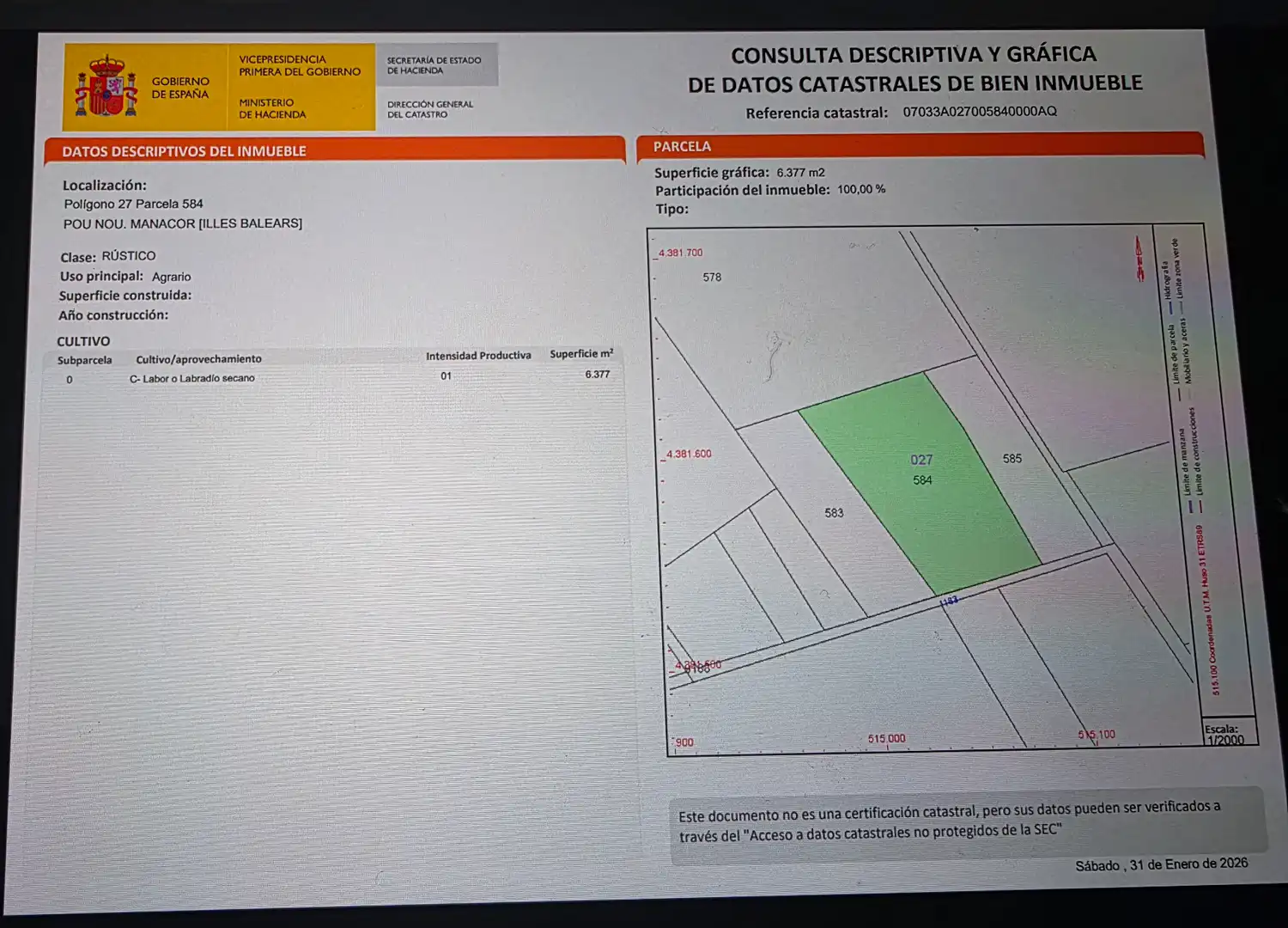 Rustikales Grundstück zum Verkauf in Manacor Centre