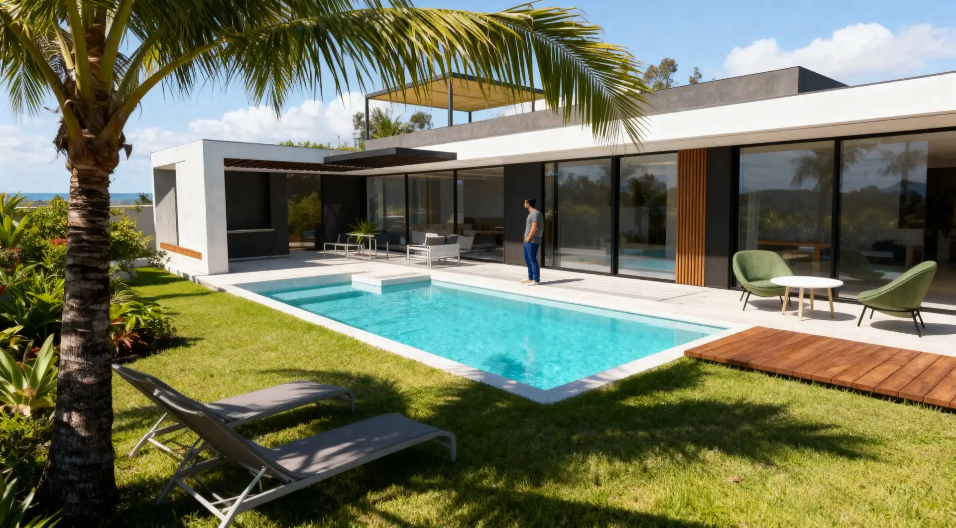 Piscina de Casa o xalet en venda en La Oliva amb Aire condicionat, Jardí privat i Terrassa