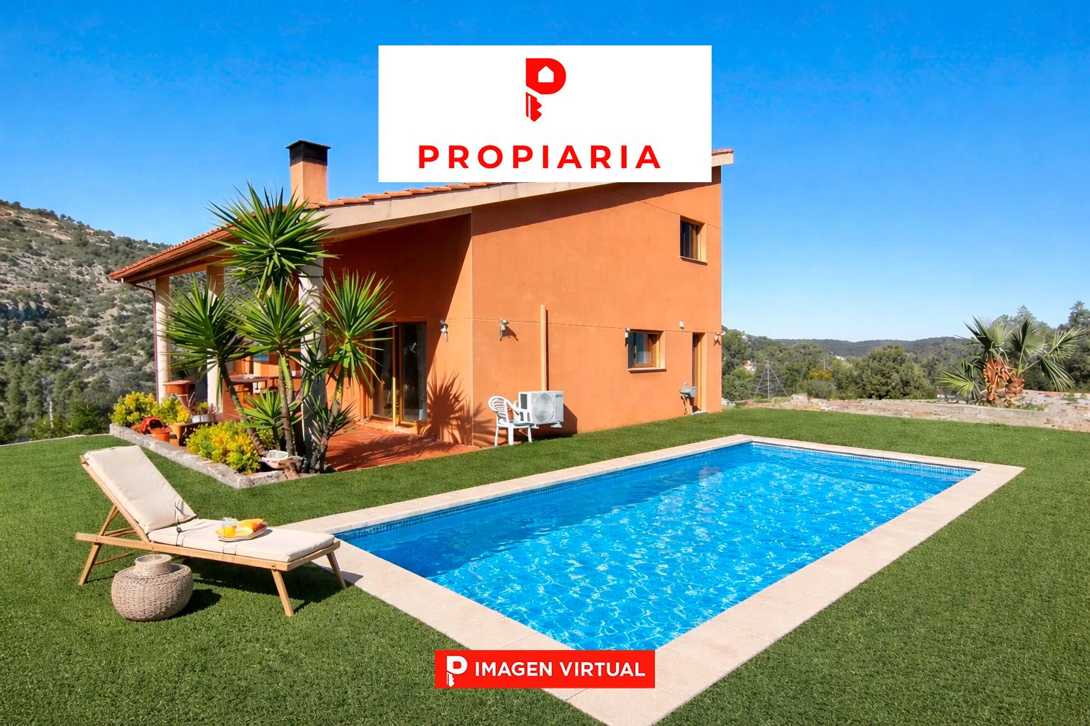 Swimming pool of House or chalet for sale in Vallirana  with Air Conditioner, Heating and Private garden
