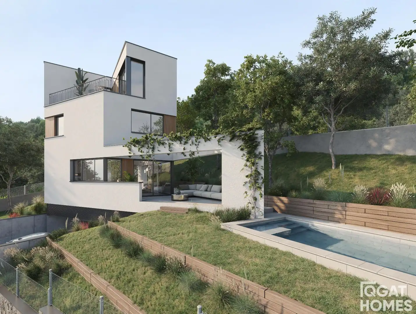 Exterior view of Houses for sale in Sant Cugat del Vallès  with Air Conditioner, Heating and Storage room