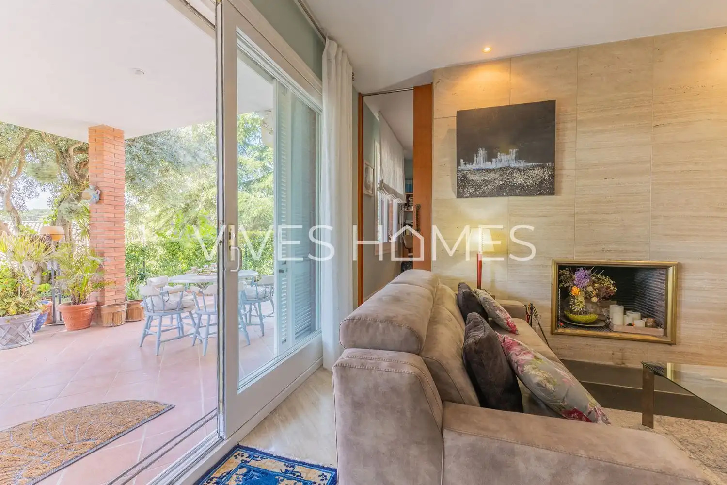 Living room of Houses for sale in Sant Vicenç de Montalt  with Air Conditioner, Heating and Private garden