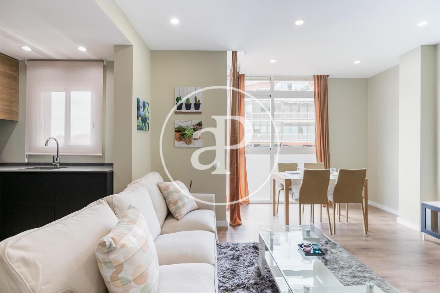 Sala d'estar de Pis de lloguer en  Barcelona Capital amb Aire condicionat, Calefacció i Terrassa