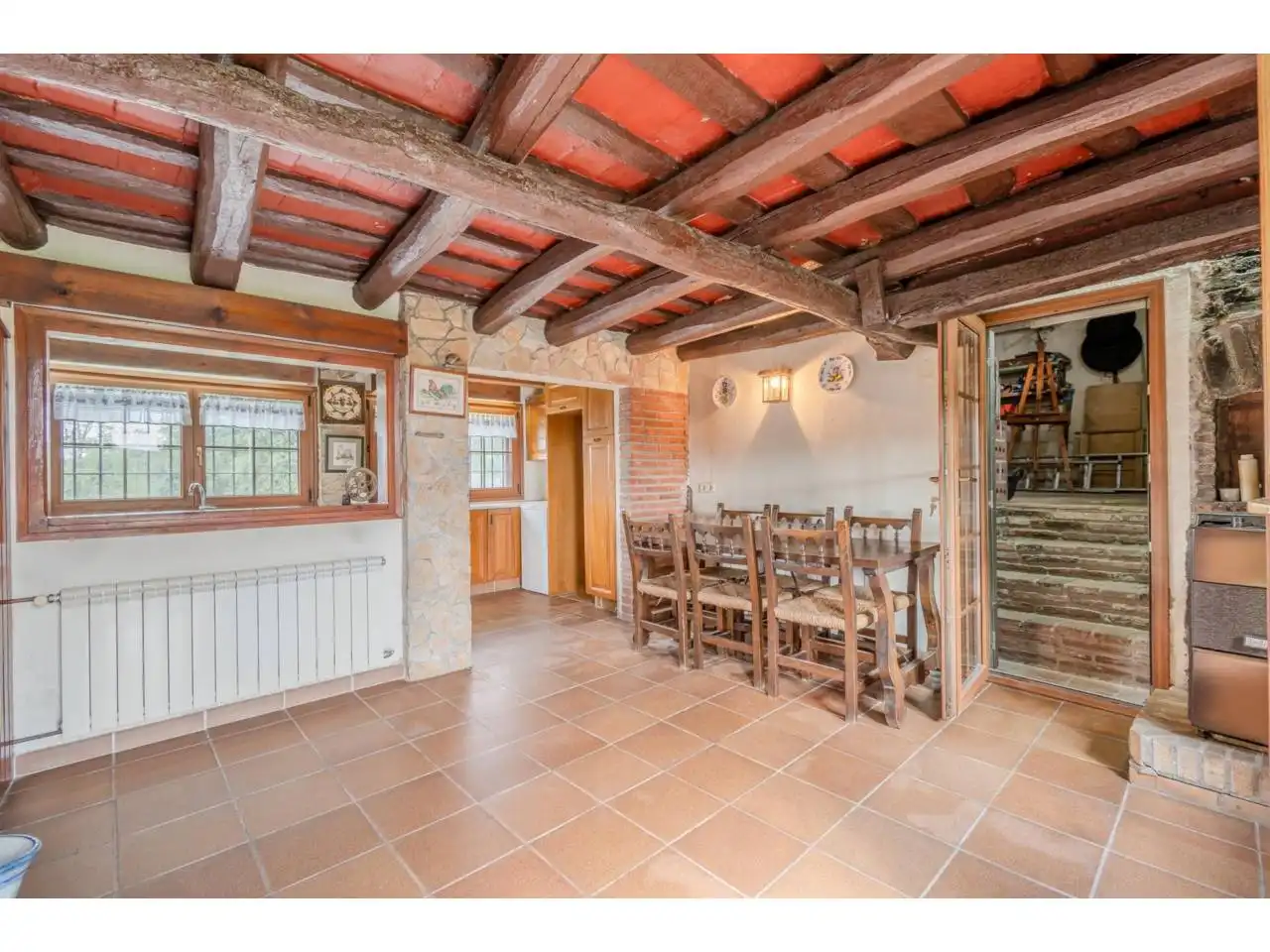 Comedor de Finca rústica en venta en Sils con Calefacción, Jardín privado y Terraza