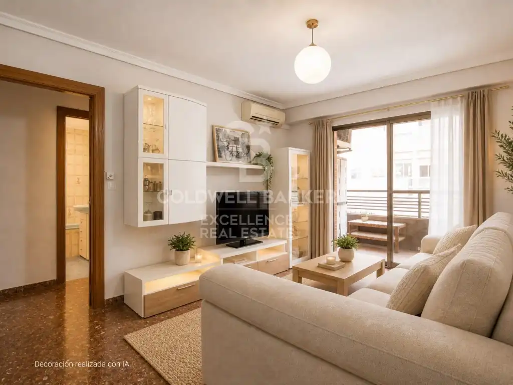 Wohnzimmer von Wohnung zum Verkauf in Valencia mit Klimaanlage, Terrasse und Balkon
