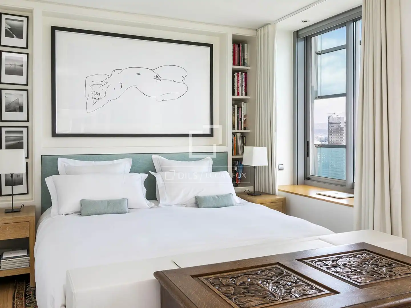 Schlafzimmer von Dachboden zum Verkauf in Barcelona mit Klimaanlage, Heizung und Privatgarten