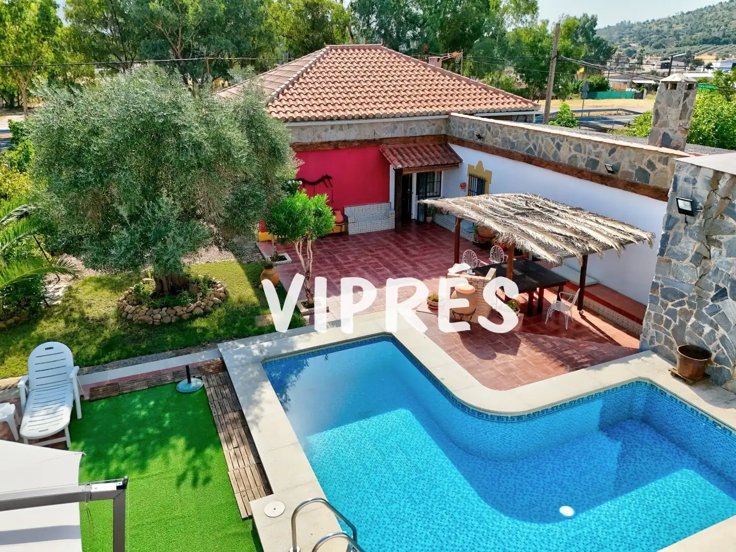 Exterior view of Houses for sale in Alcuéscar  with Storage room, Swimming Pool and Furnished