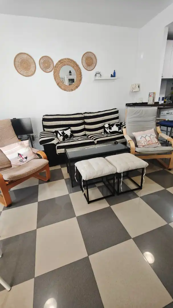 Sala de estar de Piso en venta en Roquetas de Mar con Aire acondicionado, Terraza y Amueblado