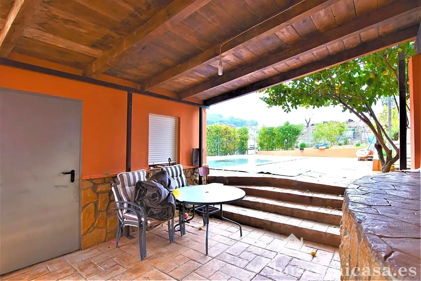 Terraza de Casa o chalet en venta en Rus con Jardín privado, Trastero y Piscina