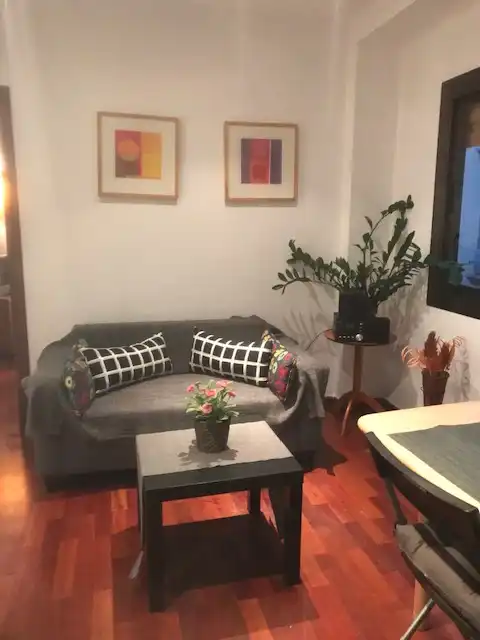 Sala d'estar de Pis en venda en Barcelona amb Aire condicionat, Parquet i Moblat