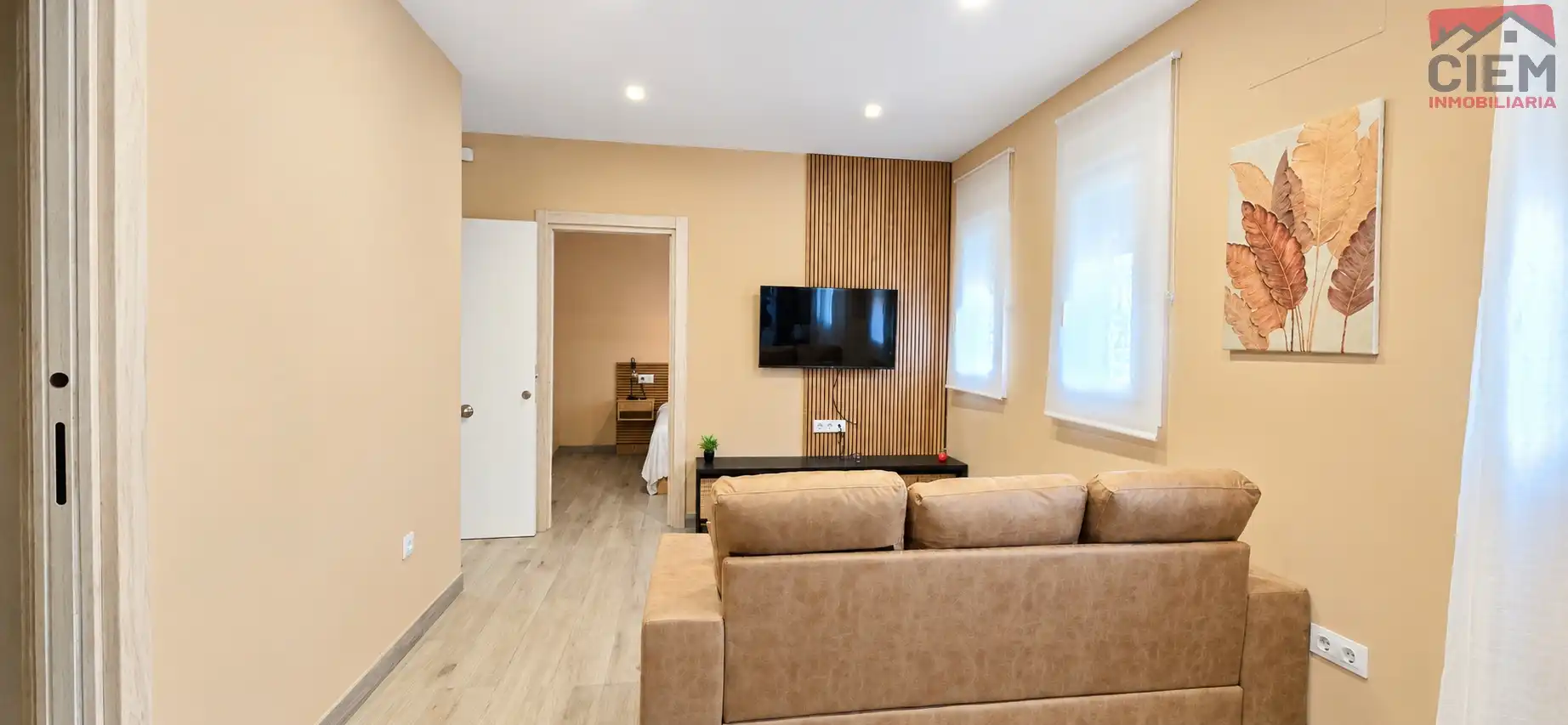 Sala d'estar de Apartament de lloguer en Miajadas amb Aire condicionat, Moblat i Forn