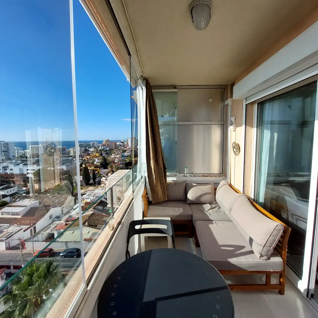 Terrasse von Wohnung zur Miete in Benalmádena mit Klimaanlage, Möbliert und Gemeinschaftspool