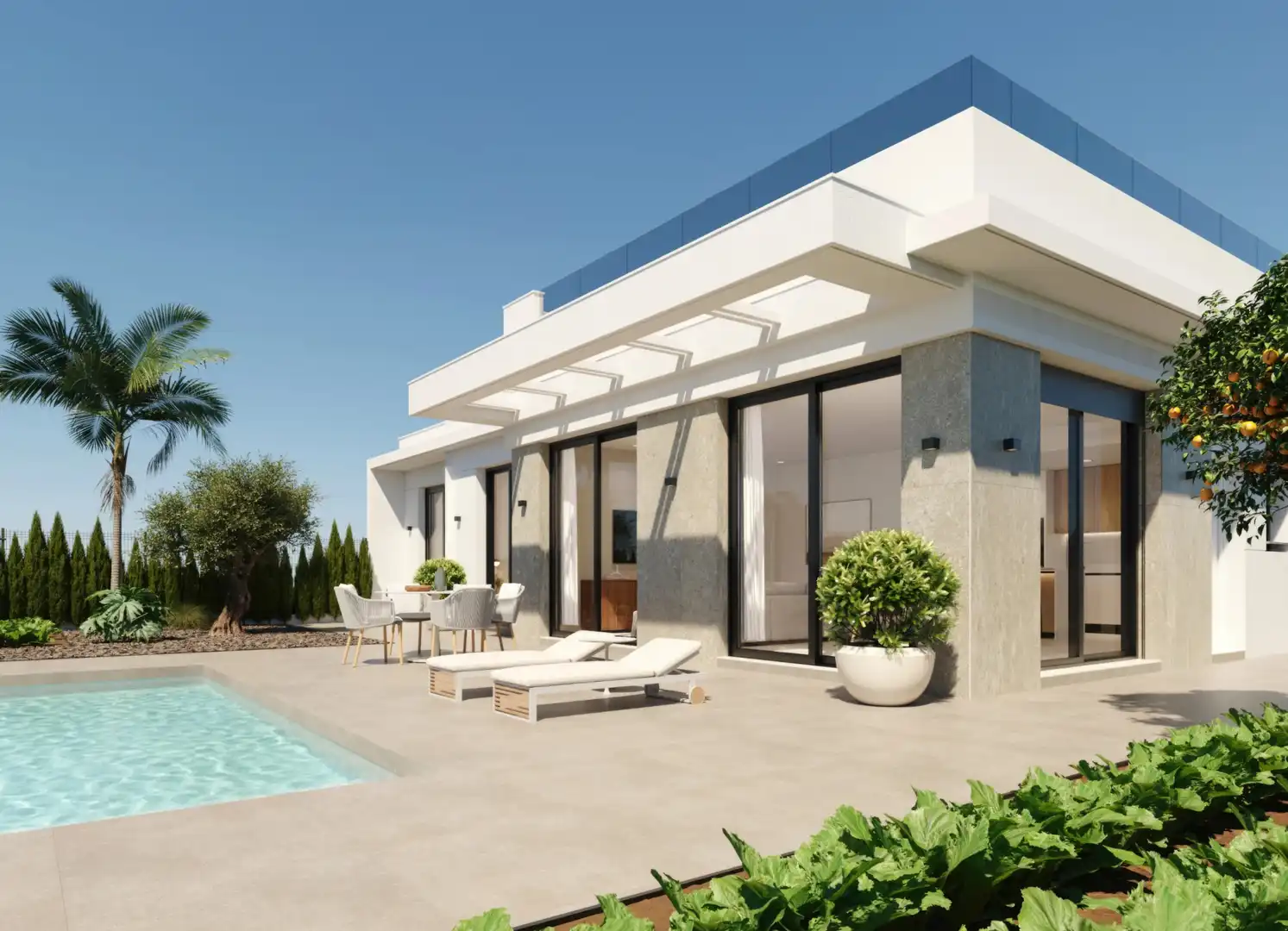 Terrassa de Casa o xalet en venda en Fuente Álamo de Murcia amb Aire condicionat, Calefacció i Jardí privat