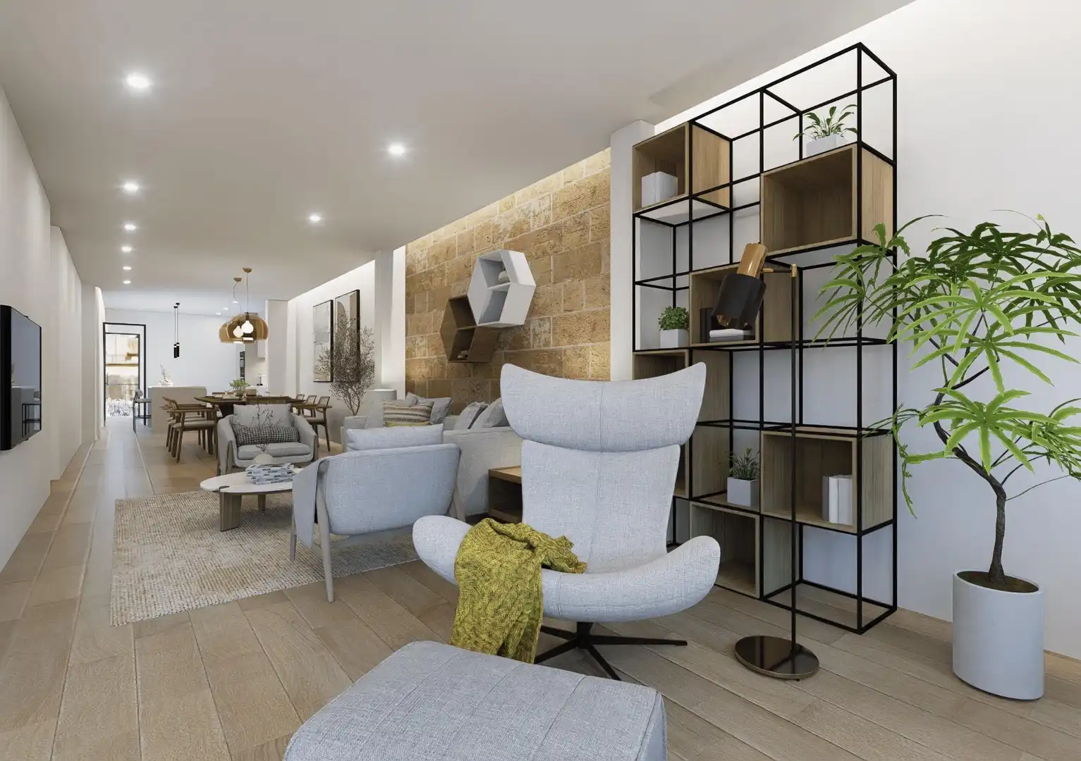 Living room of Attic for sale in  Palma de Mallorca  with Air Conditioner, Private garden and Terrace