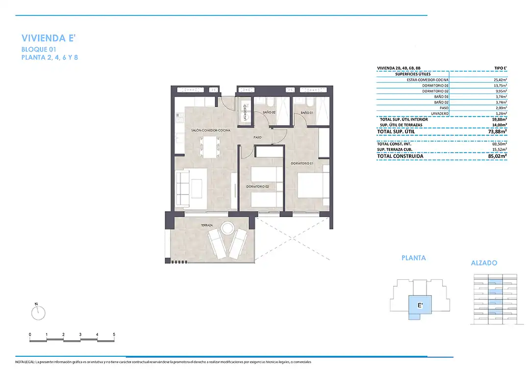 Appartement compact avec piscine à vendre à Zona Levante - Playa Fossa, imagen 3