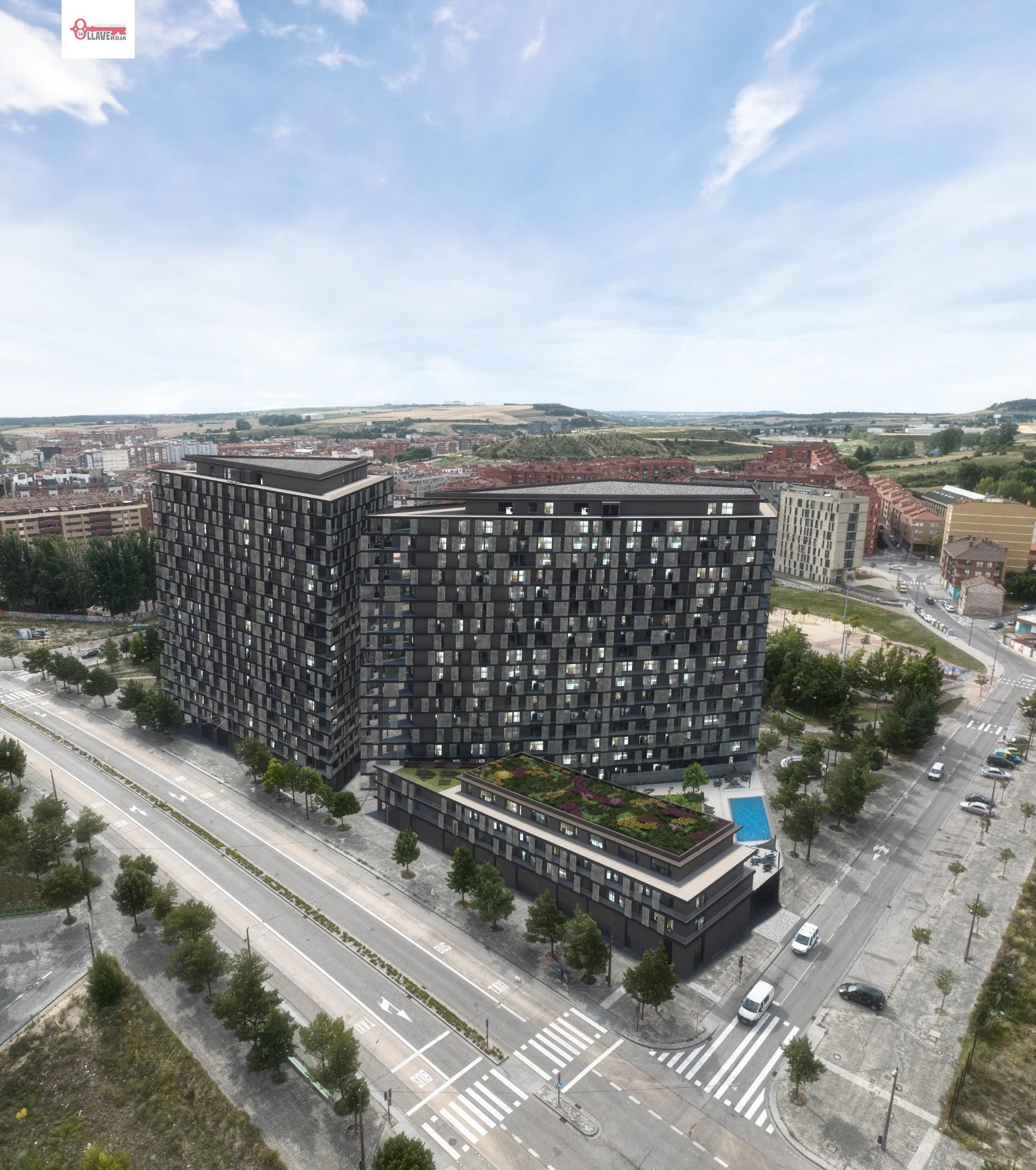 Exterior view of Flat for sale in Burgos Capital  with Heating, Private garden and Terrace