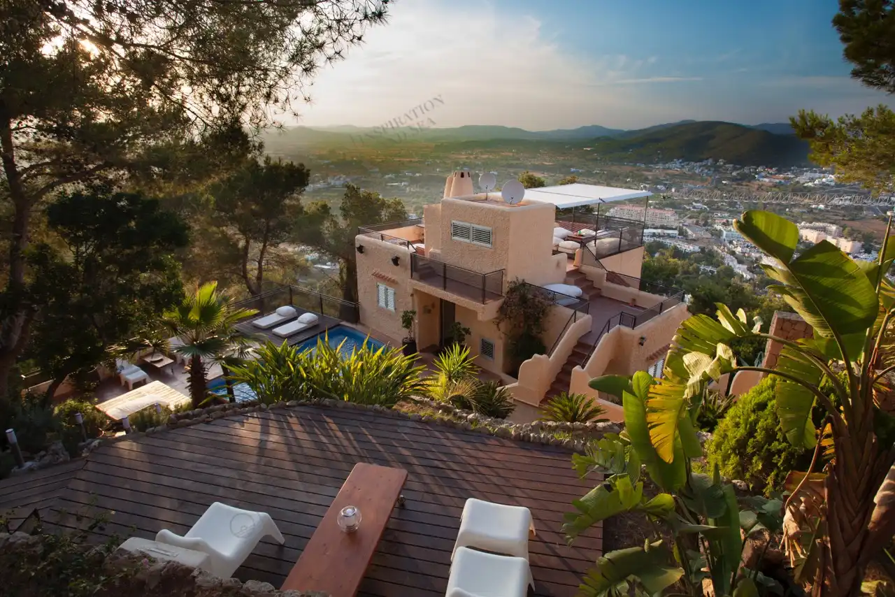 Terrassa de Casa o xalet de lloguer en Santa Eulària des Riu amb Aire condicionat, Jardí privat i Terrassa