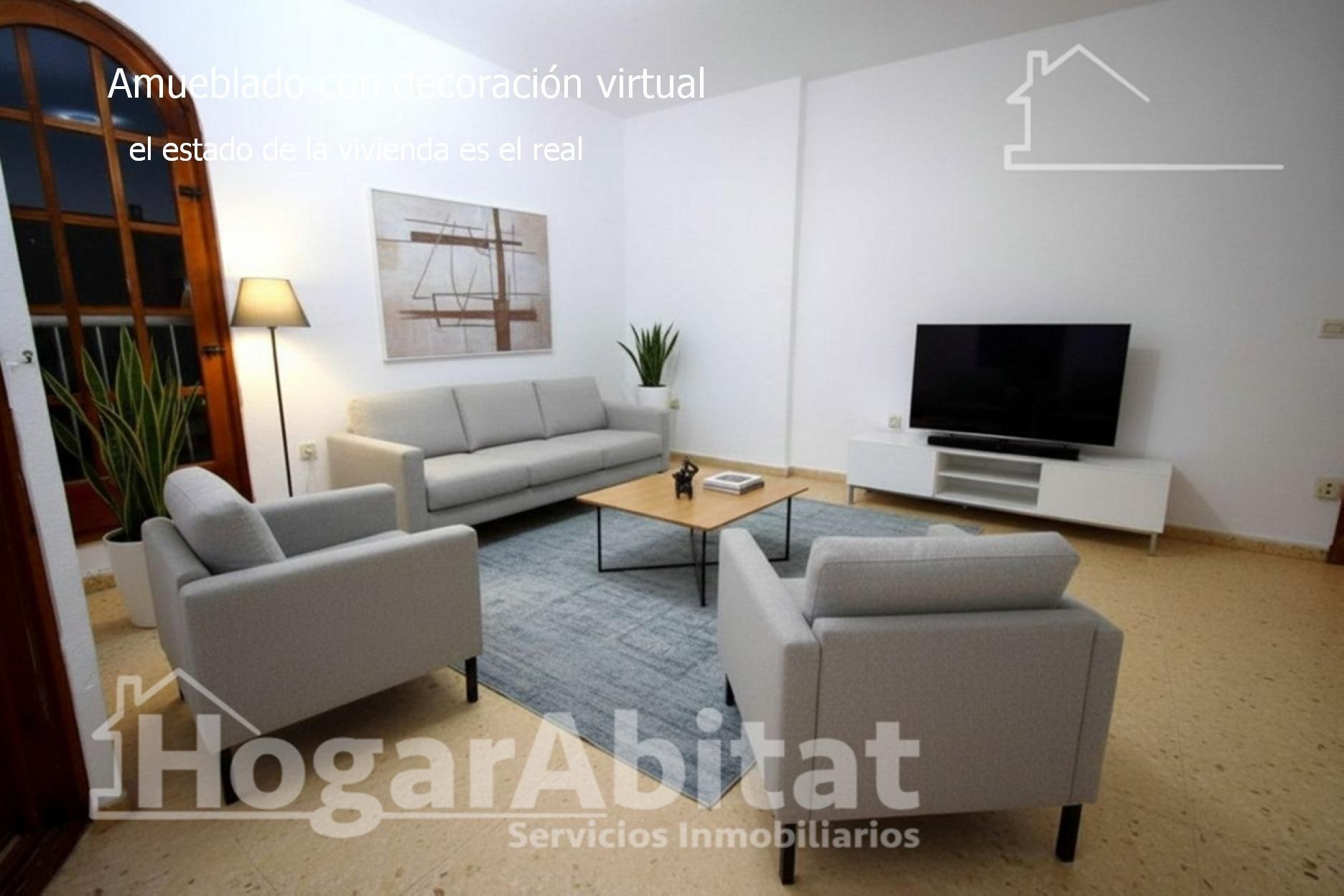 Sala de estar de Piso en venta en Alboraya con Aire acondicionado, Calefacción y Terraza