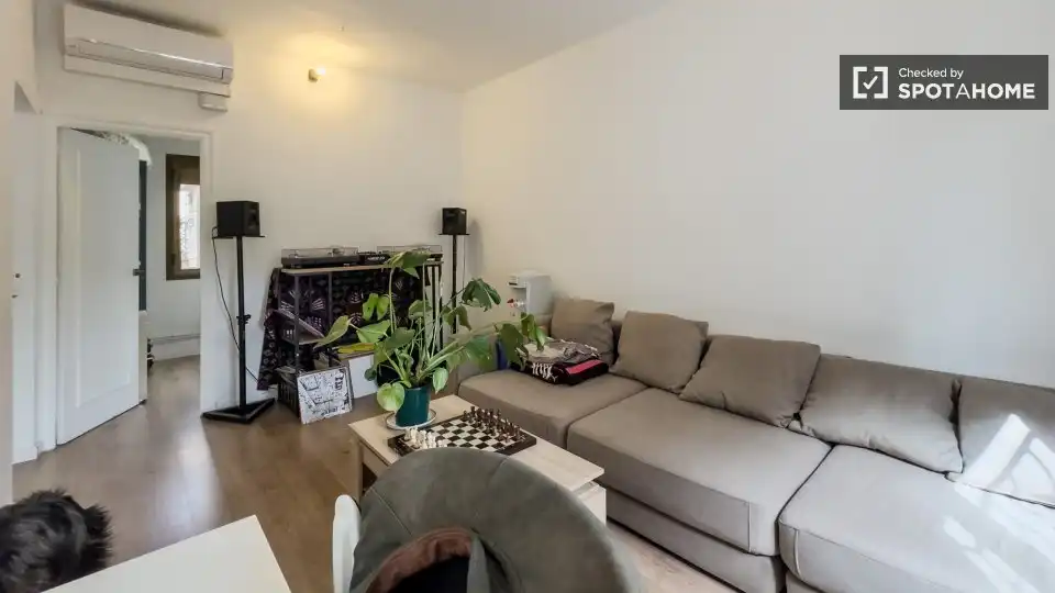 Living room of Flat for rent in Barcelona  with Air Conditioner, Heating and Furnished