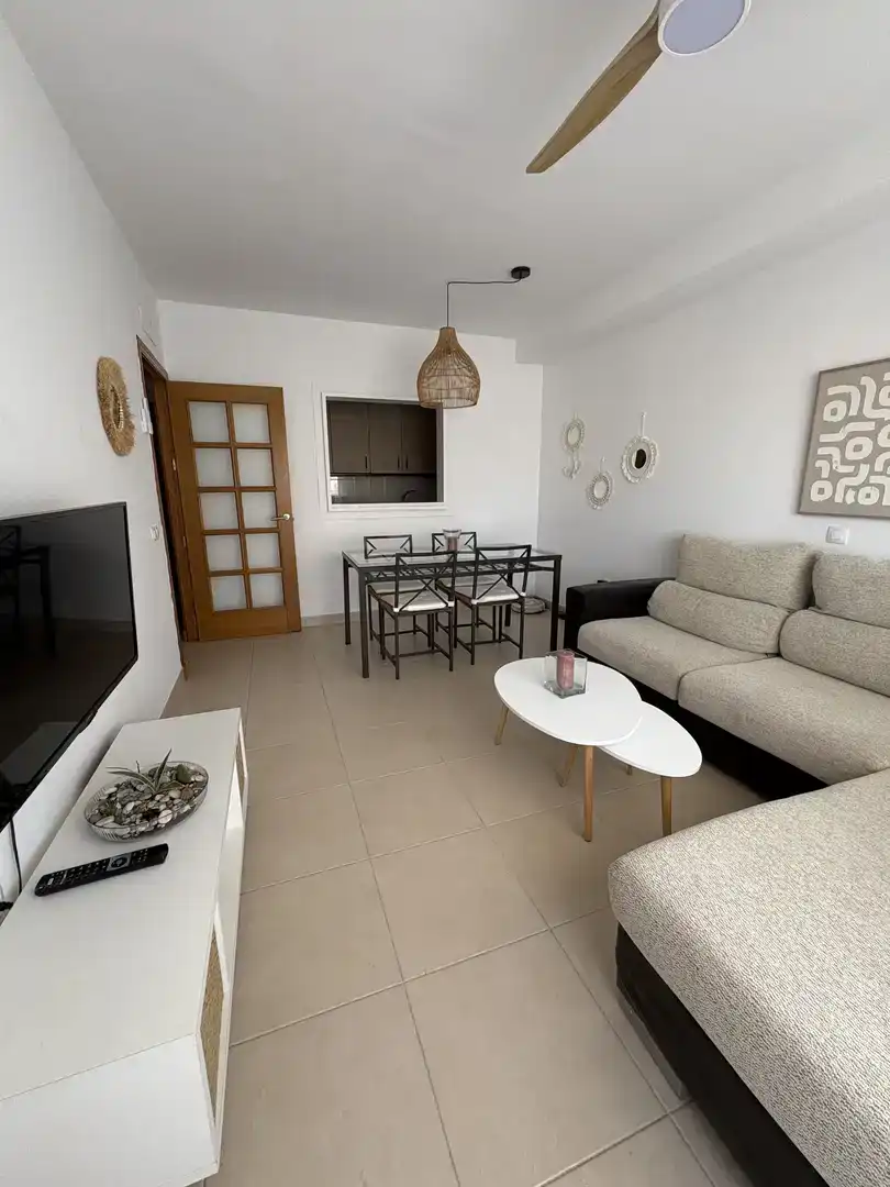 Wohnzimmer von Wohnung zur Miete in Carboneras mit Klimaanlage, Schwimmbad und Möbliert